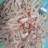 納豆トマト豆腐パスタ